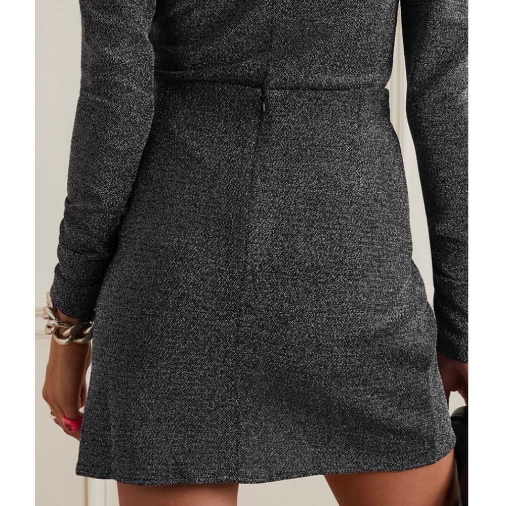 ISABEL MARANT ETOILE SILVER METALLIC MINI SKIRT - Picture 8 of 12